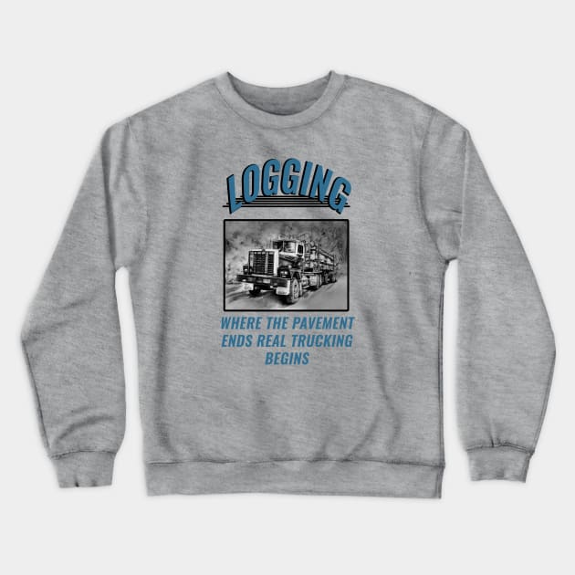 Logging Truck Crewneck Sweatshirt by AuburnQuailart